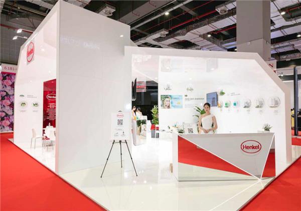 中国展台搭建设计公司-Henkel -上海洗涤护理用品博览会展台设计和搭建商